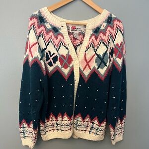 Vintage Paris Sport Club Hand Knitted Cardigan